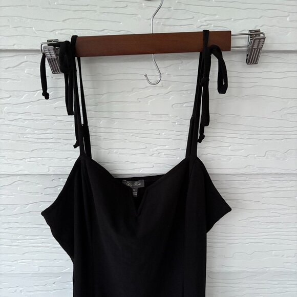 Lily Rose Black V-Cut Tie Strapped Mini Skater Dress XL Junior's - Picture 3 of 8